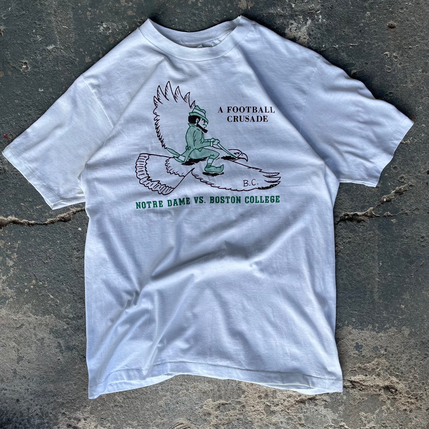 Notre Dame Boston Graphic T-Shirt 90s Single Stitch Tee