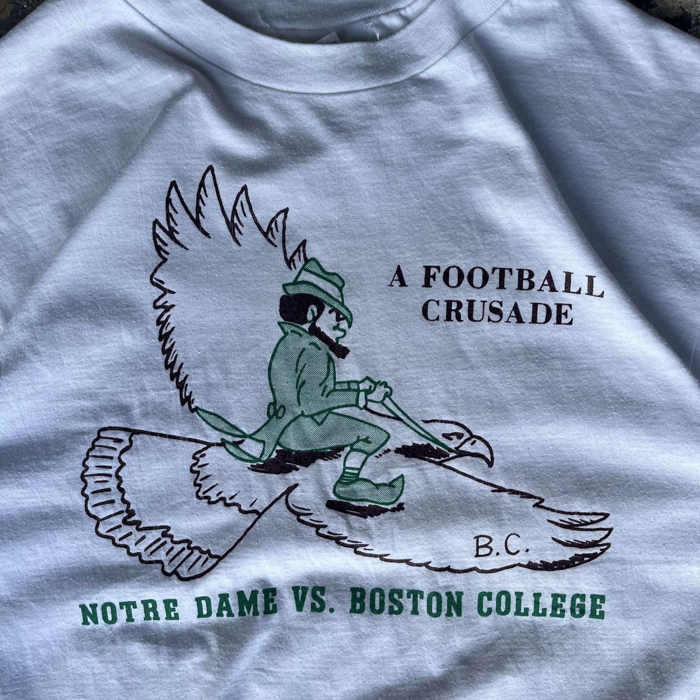 Notre Dame Boston Graphic T-Shirt 90s Single Stitch Tee