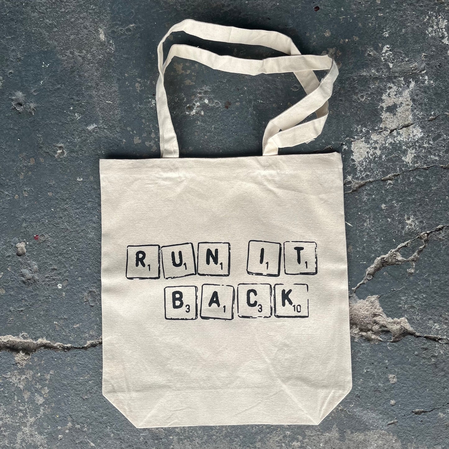 RUN IT BACK Scrabble Tote