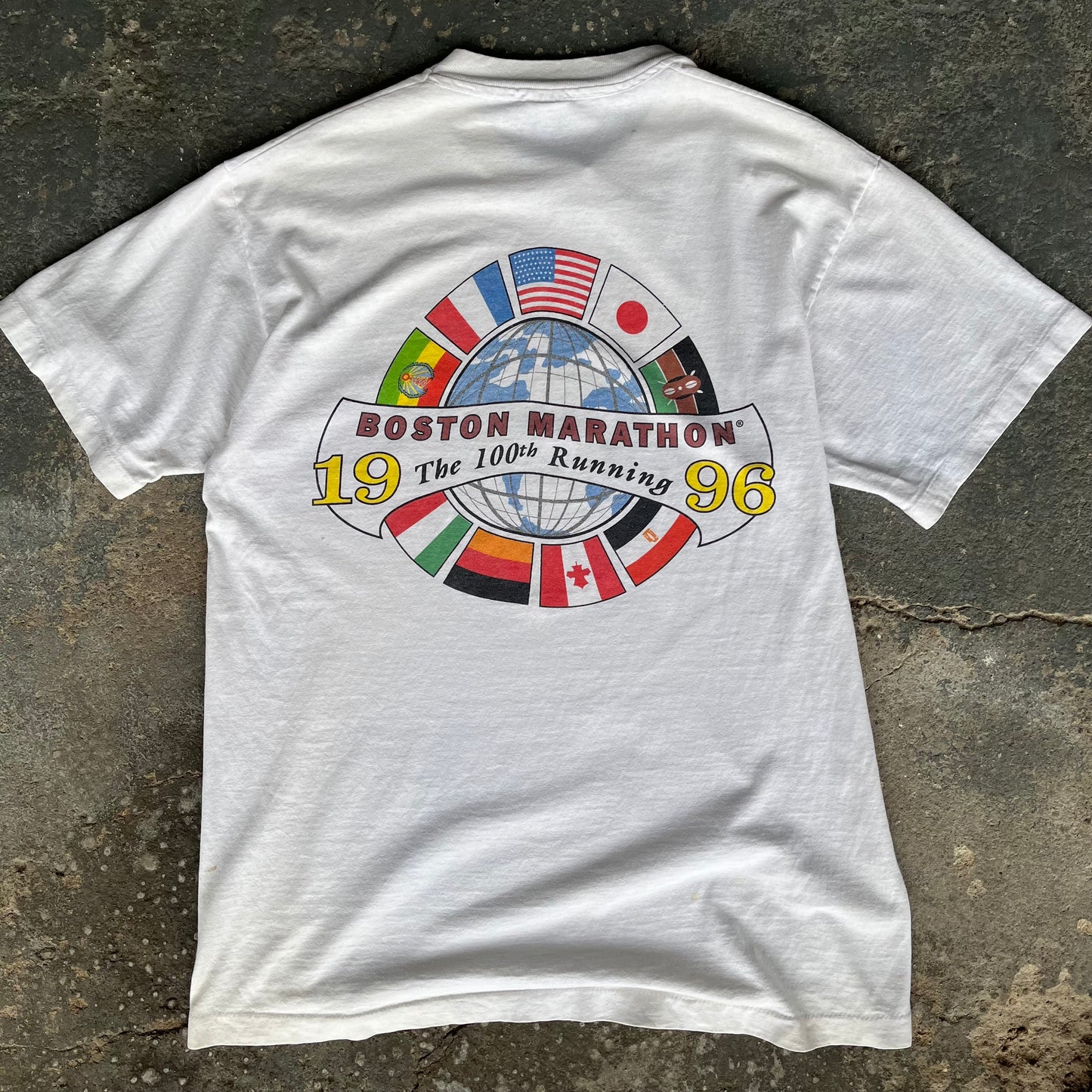 Vintage Graphic T-Shirt Boston Marathon Single Stitch T-Shirt