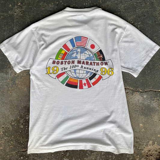Vintage Graphic T-Shirt Boston Marathon Single Stitch T-Shirt