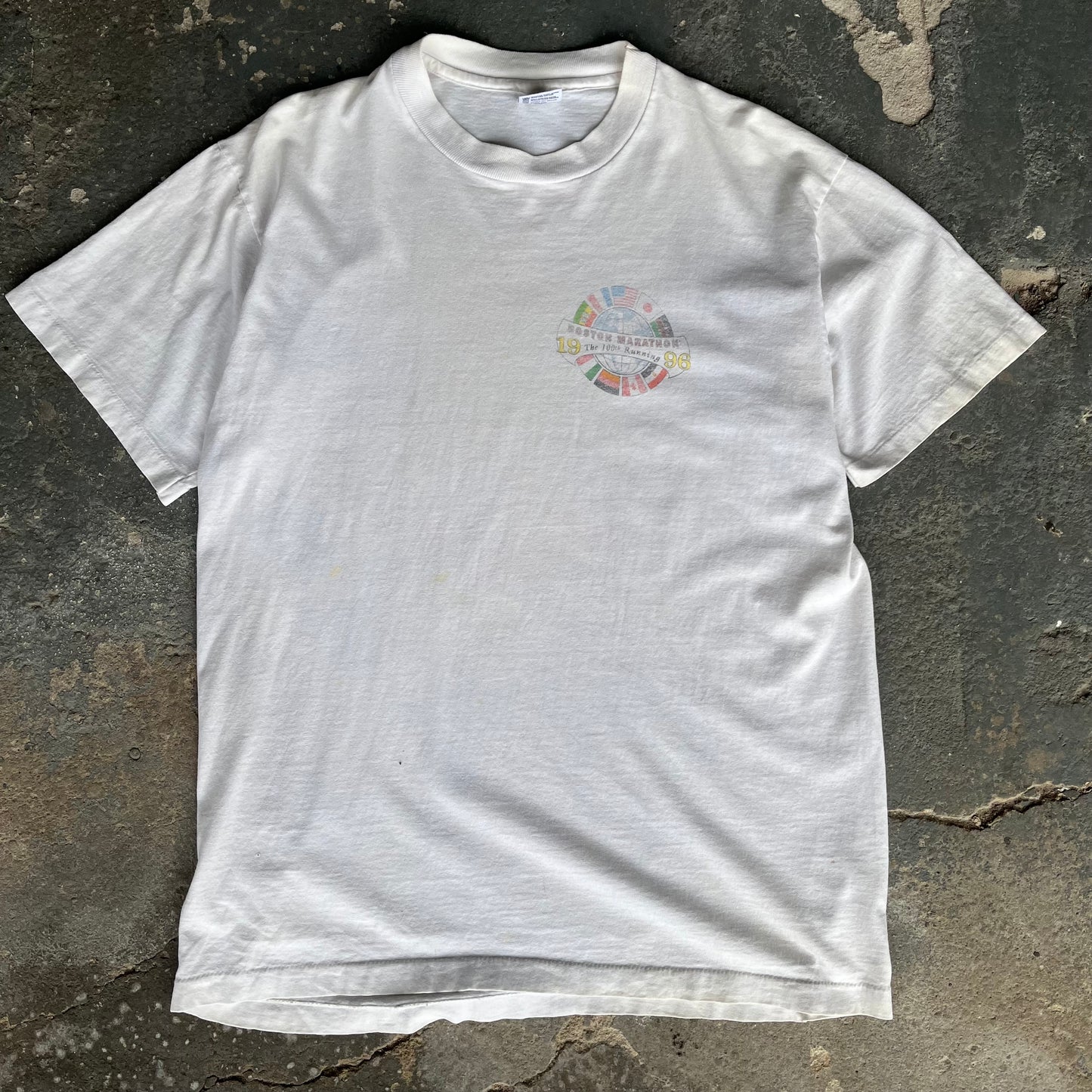 Vintage Graphic T-Shirt Boston Marathon Single Stitch T-Shirt