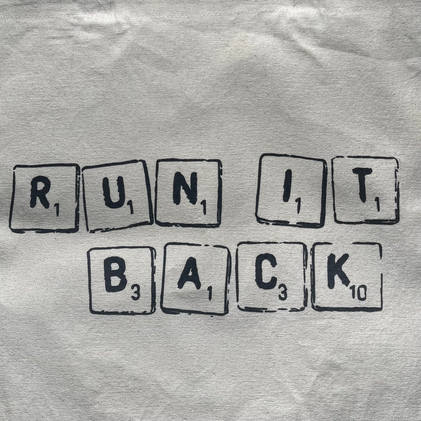 RUN IT BACK Scrabble Tote