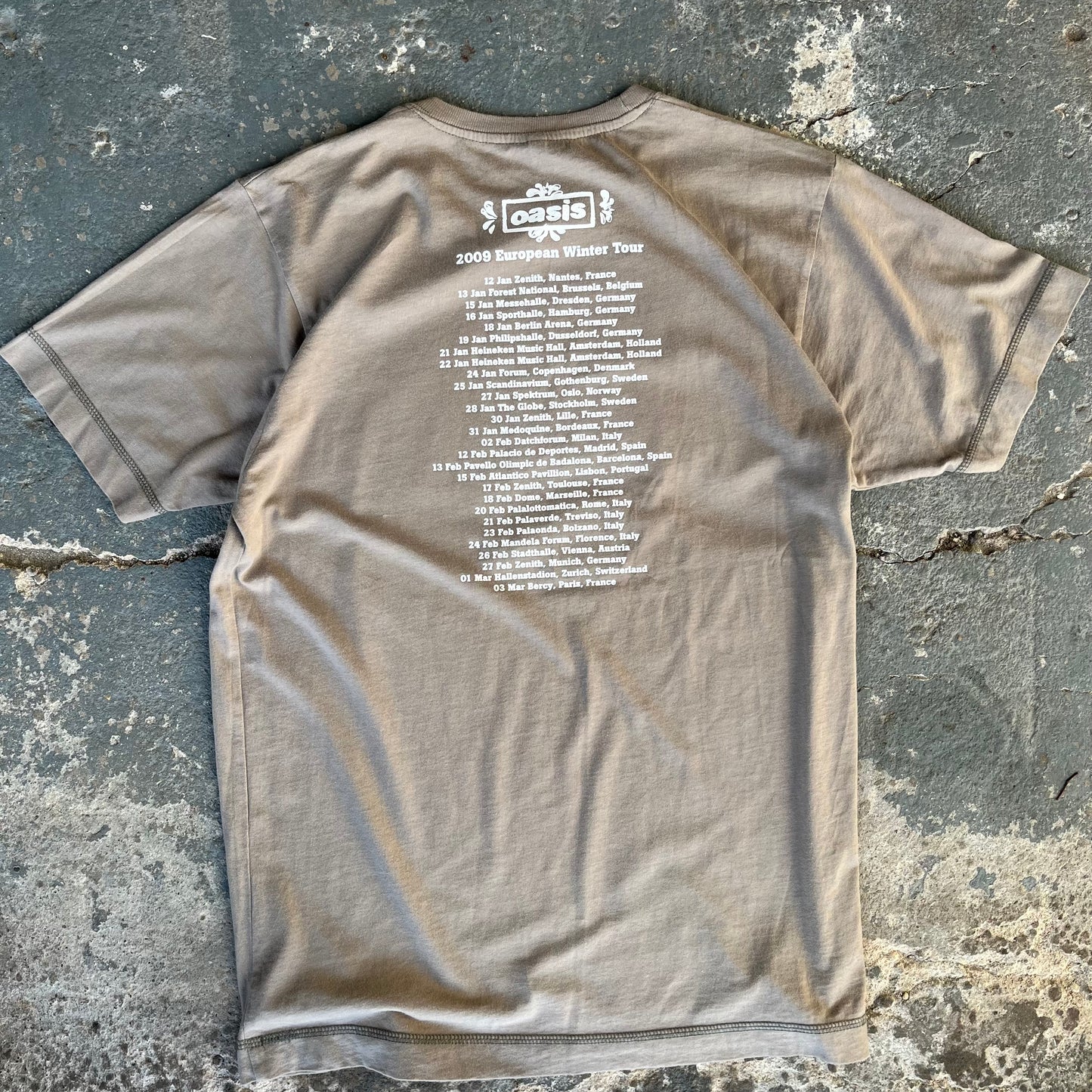Oasis Winter 2009 European Tour T-Shirt